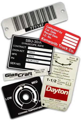 Industrial Equipment Labels made by Adhesa Plate