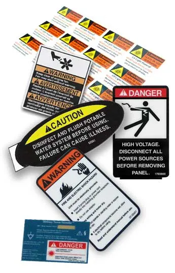 Warning Labels made by Adhesa Plate